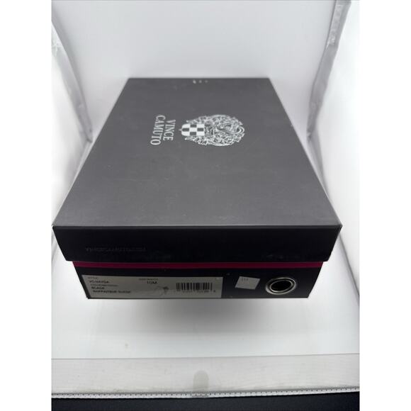 Vince Camuto Vayda Black Leather & Suede Bootie Gold Buckle Zip Size 10 M NWB - Picture 16 of 16